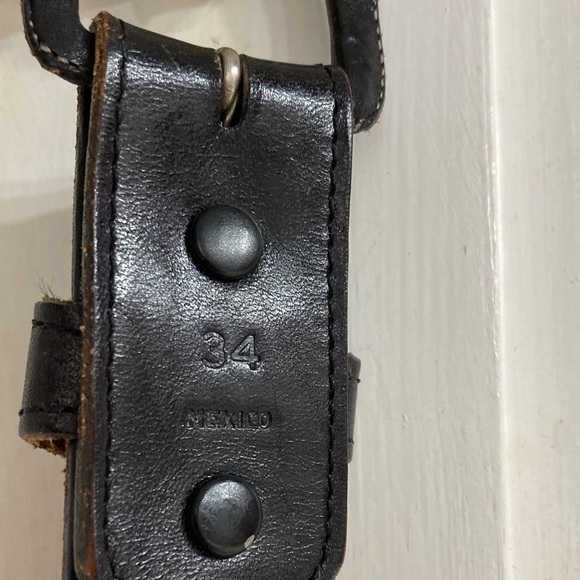 Vintage Pony hair Black and Tan Leather Belt - Picture 5 of 10